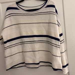 Lou and GreyStriped Knit Sweater in Navy and White